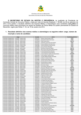 Resultado definitivo do Exame M&eacute;dico e