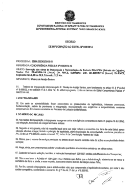 Decis&atilde;o de Impugna&ccedil;&atilde;o ao Edital - Impetrante