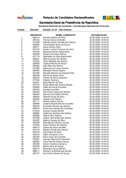 Rela&ccedil;&atilde;o de Candidatos o de Candidatos Reclassificados
