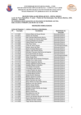Homologa&ccedil;&atilde;o da inscri&ccedil;&otilde;es - PPGEL