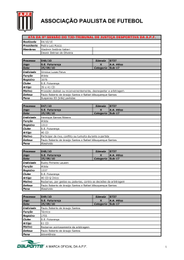 ASSOCIA&Ccedil;&Atilde;O PAULISTA DE FUTEBOL