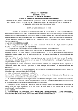 Edital - CESPE / UnB - Universidade de Bras&iacute;lia