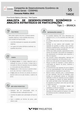 ANALISTA DE DESENVOLVIMENTO ECON&Ocirc;MICO