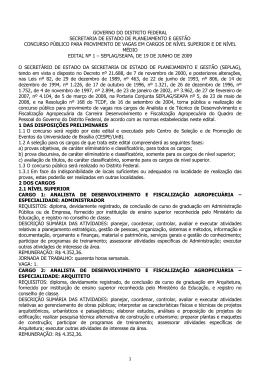 Edital - CESPE / UnB - Universidade de Bras&iacute;lia