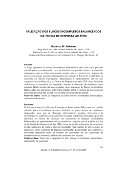 aplica&ccedil;&atilde;o dos blocos incompletos balanceados na teoria de