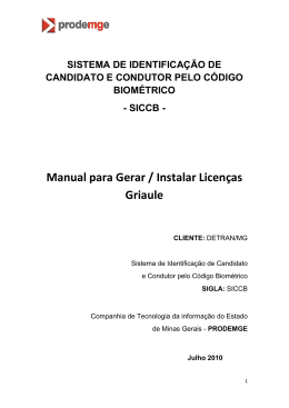 Manual para Gerar / Instalar Licen&ccedil;as Griaule