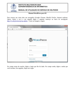 Manual WordPress para R1 Para acessar sua conta abra seu