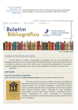 Novembro 2013 – nº 17 - Instituto Brasileiro de Museus