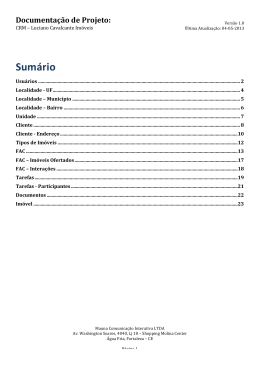 Documenta&ccedil;&atilde;o de Projeto