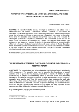 A IMPORT&Acirc;NCIA DA PRESEN&Ccedil;A DO L&Uacute;DICO E DA