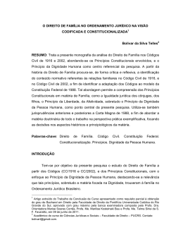 O DIREITO DE FAMÍLIA NO ORDENAMENTO JURÍDICO