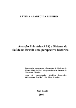 Atenção Primária (APS) e Sistema de Saúde no Brasil