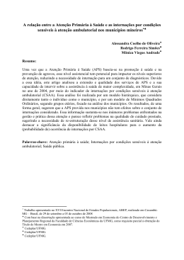 A rela&ccedil;&atilde;o entre a Aten&ccedil;&atilde;o Prim&aacute;ria &agrave; Sa&uacute;de e as interna&ccedil;&otilde;es