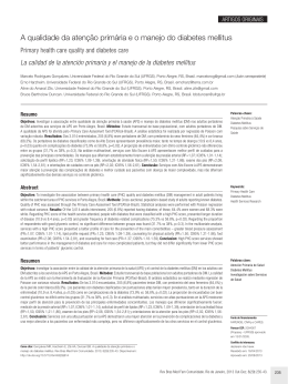 A qualidade da aten&ccedil;&atilde;o prim&aacute;ria e o manejo do diabetes mellitus