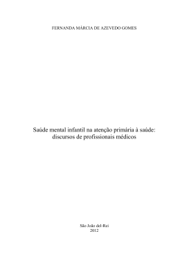 Sa&uacute;de mental infantil na aten&ccedil;&atilde;o prim&aacute;ria &agrave; sa&uacute;de
