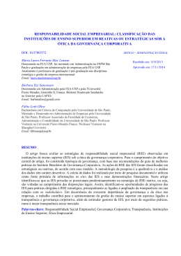 responsabilidade social empresarial: classifica&ccedil;&atilde;o das