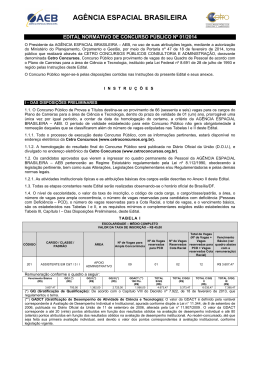 Edital - Ag&ecirc;ncia Espacial Brasileira