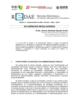 AS AG&Ecirc;NCIAS REGULADORAS