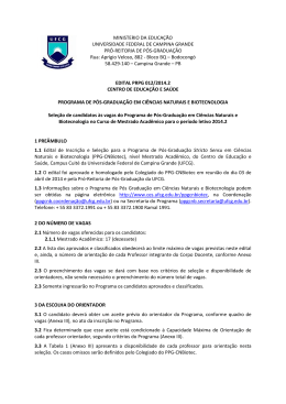 Edital - Universidade Federal de Campina Grande