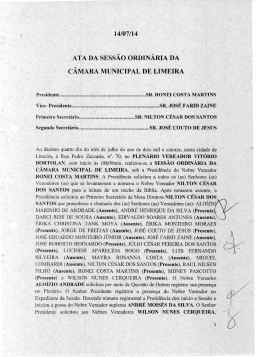 14/07/14 ata da sessão ordinária da câmara municipal de limeira
