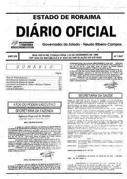 secretaria da sa&uacute;de - Imprensa Oficial do Estado de Roraima