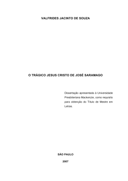 valfrides jacinto de souza o tr&aacute;gico jesus cristo de jos&eacute; saramago