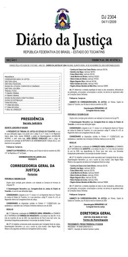 DJ 2304 - Tribunal de Justi&ccedil;a do Estado do Tocantins