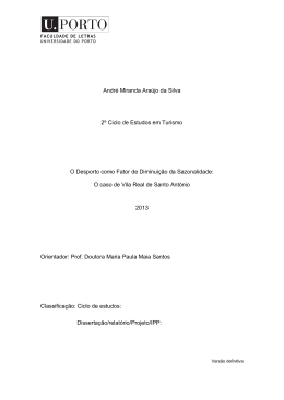 Andr&eacute; Miranda Ara&uacute;jo da Silva 2&ordm; Ciclo de Estudos em Turismo O