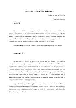 G&Ecirc;NERO E DIVERSIDADE NA ESCOLA Nat&aacute;lia Peixoto de