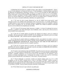 Edital n&ordm; 10, de 23 de maio de 2007