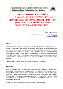 ACASO OU DETERMINISMO UMA FAGULHA DO