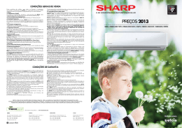 Tabela de Pre&ccedil;os SHARP - Solar e Ar Condicionado