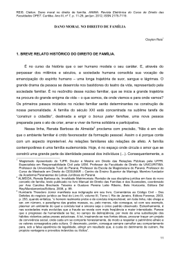 2. DANO MORAL NO DIREITO DE FAM&Iacute;LIA Clayton Reis