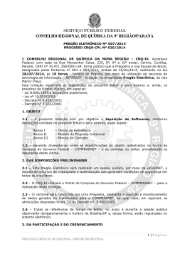 Edital Preg&atilde;o Eletr&ocirc;nico - 00714 - Aquisi&ccedil;&atilde;o de softwares - CRQ