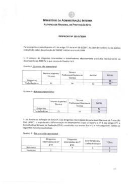 Despacho n.&ordm; 103-P/2009 - Autoridade Nacional de Protec&ccedil;&atilde;o Civil