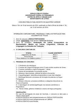 Edital Complementar CAC Letras Lingua Portuguesa Assistente