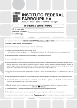 Prova - T&eacute;cnico em Secretariado