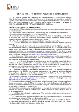 E D I T A L - CPD n&ordm; 067- CONCURSO P&Uacute;BLICO, DE 22 DE
