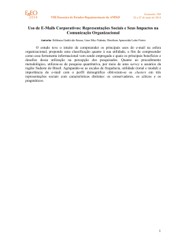 Uso de E-Mails Corporativos: Representa&ccedil;&otilde;es Sociais e