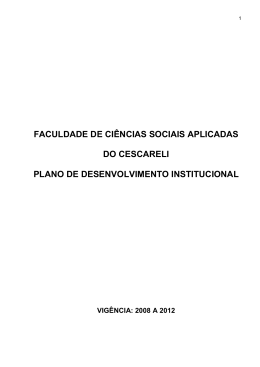 Projeto Pedag&oacute;gico Institucional - Faculdade Cescareli
