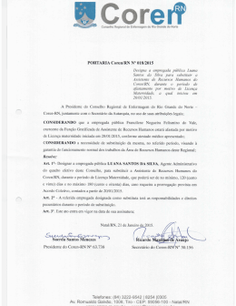 Designa a empregada p&uacute;blica Luana Santos da Silva - Coren-RN