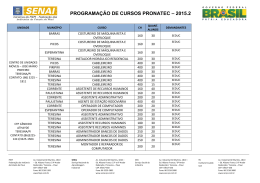 PROGRAMA&Ccedil;&Atilde;O DE CURSOS PRONATEC &ndash; 2015.2