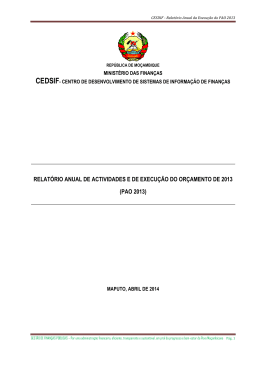 CESDIF - Relatório Anual da Execução do PAO 2013