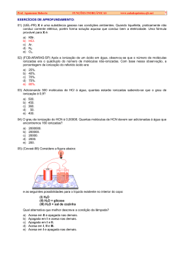 Funções Inorgânicas I Exercícios - Professor Nelson Lage, Química