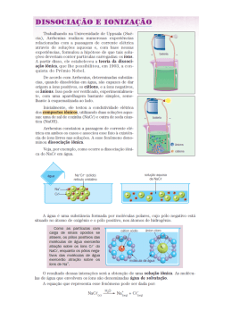 Dissocia&ccedil;&atilde;o e Ioniza&ccedil;&atilde;o. - Portal