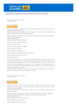 QUESTÕES DE QUÍMICA RESOLVIDAS PELA