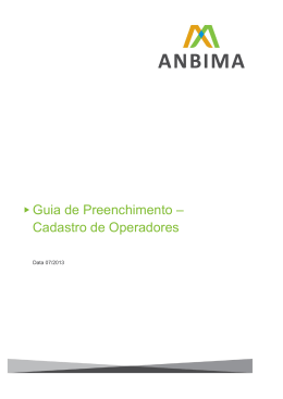 Guia de Preenchimento &ndash; Cadastro de Operadores