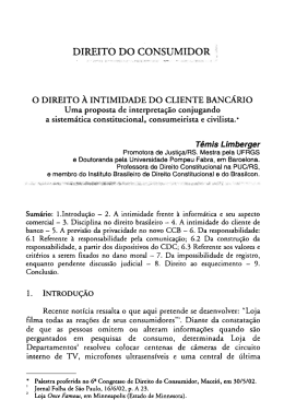 O direito a intimidade do cliente bancario