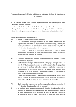 (P&R) sobre o &ldquo;Sistema de Notifica&ccedil;&atilde;o Eletr&ocirc;nica do Departamento