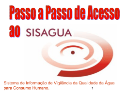 Passo a Passo Acesso ao SISAGUA